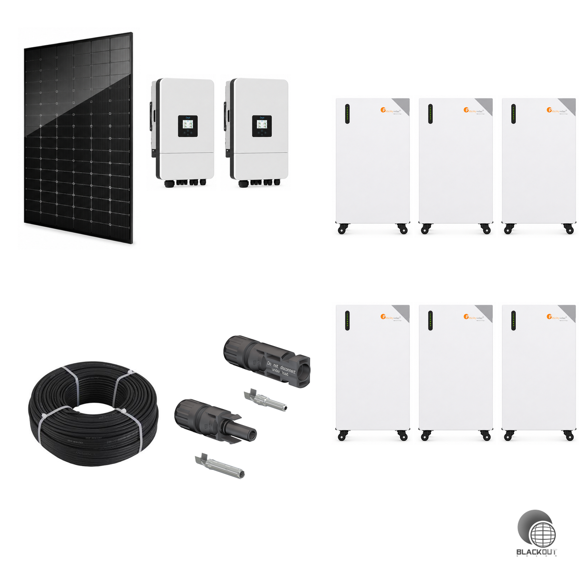 MR.Mining PV SET XL - 33,67kWp Modulleistung, 2x20KW Deye Hybrid, 96kWh Speicher