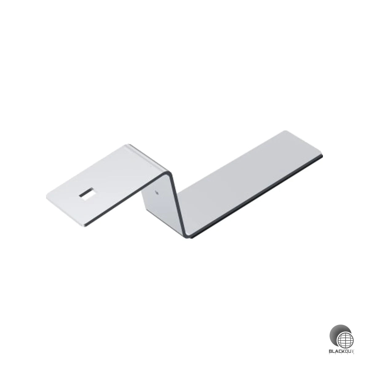 Aluminium-Endfuß für das Aerocompact S10-Montagesystem auf Flachdächern mit vormontierter Bautenschutzmatte für eine einfache, dachschonende Aufständerung bei 10° Neigung.