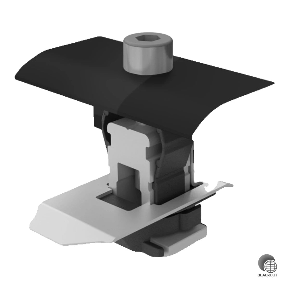 Schwarz eloxierte Modulendklemme von K2 Systems für Solarmodul-Rahmenhöhen von 25 bis 40 mm – inkl. Befestigungsmaterial, sofort montagebereit.