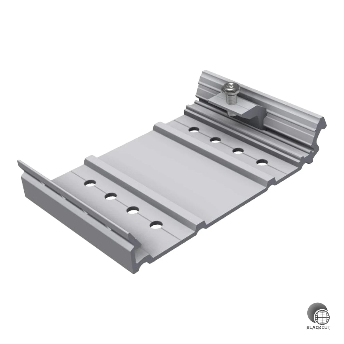 Flexible Aufnahmeplatte für die Alpha-Platte-Konsole auf Schrägdächern – ermöglicht seitliche Verschiebung um bis zu 15 cm für eine zentrische Montage ganz ohne Ziegelausschnitt.