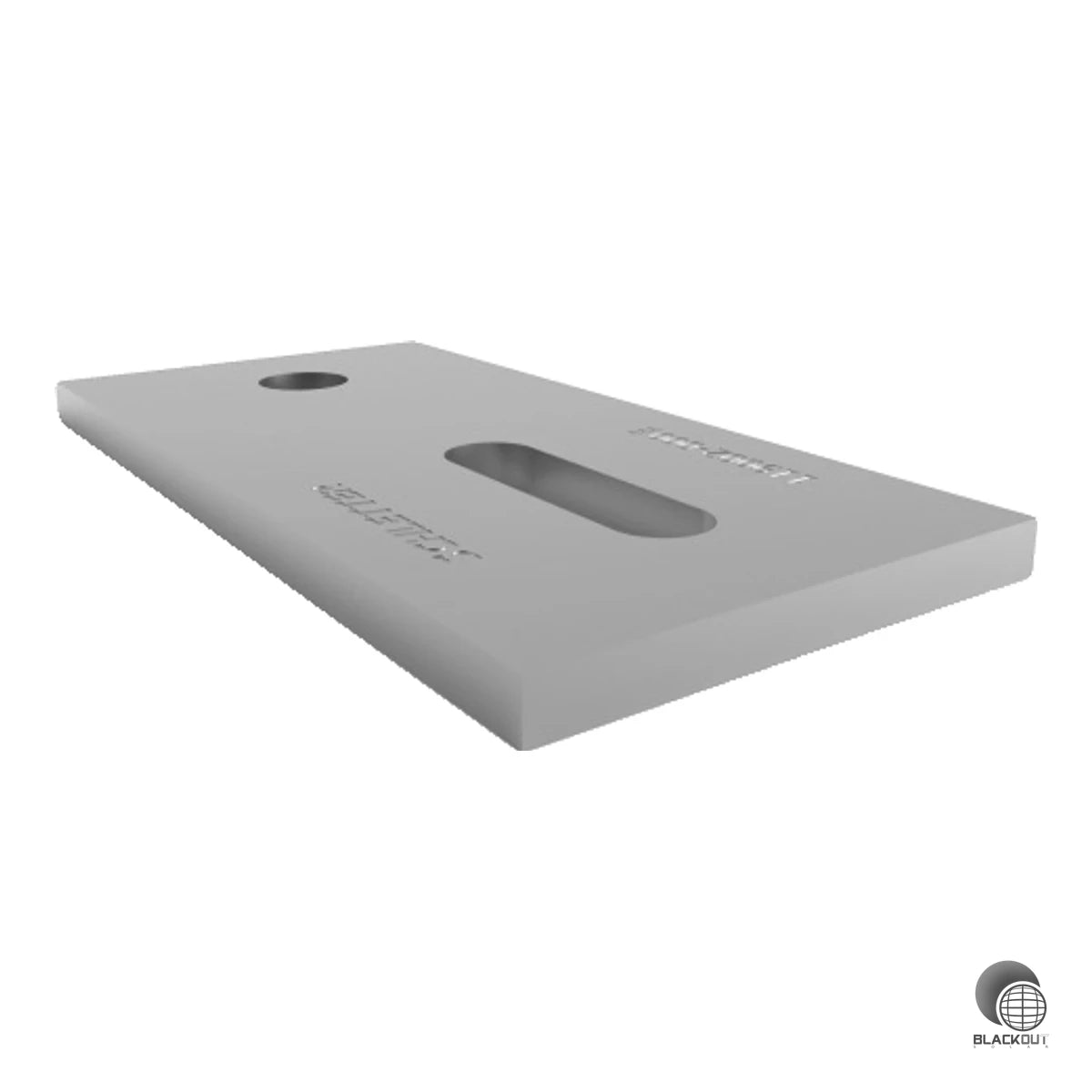 Aluminium-Verbinderplatte für Stockschrauben M10 und M12 – kompaktes Maß von 120 × 60 × 6 mm, lose geliefert und direkt einsatzbereit in PV-Montagesystemen.