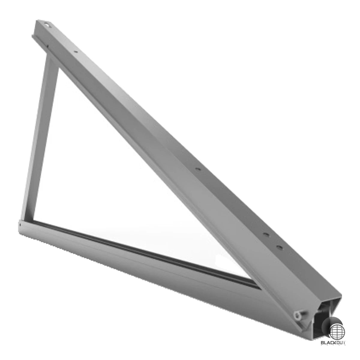 Verstellbares Aluminium-Trägerset von Schletter für die dachdurchdringungsfreie PV-Montage auf Bitumen-Flachdächern. Der Neigungswinkel lässt sich in 5°-Schritten von 15° bis 40° individuell einstellen.