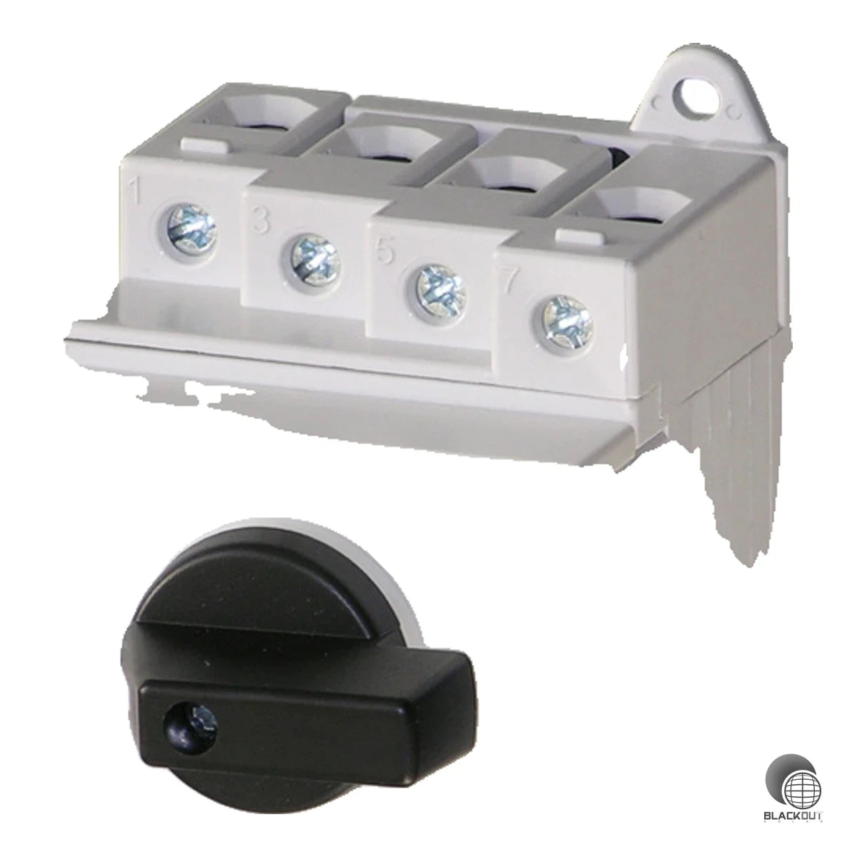 4-poliger DC-Lasttrennschalter für Photovoltaikanlagen mit 32 A Nennstrom und bis zu 1000 V DC — für den sicheren Reiheneinbau im Verteilerkasten.