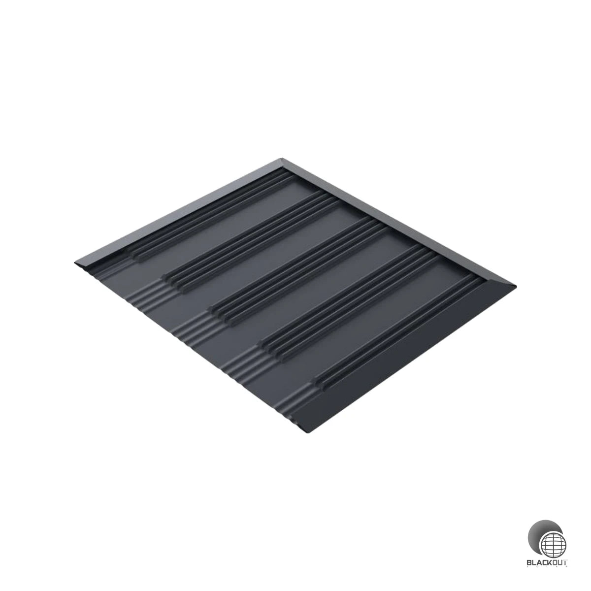 Flexibles Aluminium-Abdeckblech für das Aerocompact XM-F Montagesystem — sorgt für ein sauberes, wetterfestes Erscheinungsbild der PV-Anlage in Anthrazitgrau (RAL 7016).