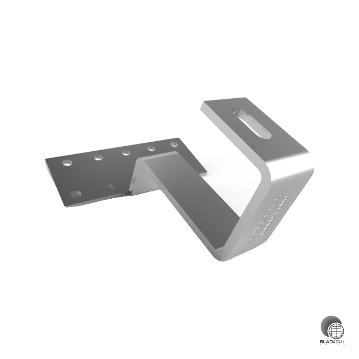 Robuster Dachhaken aus rostfreiem Stahl für die Befestigung von PV-Modulen auf Dachpfannen-Dächern. Verstellbar für verschiedene Dachneigungen und geschweißt für dauerhaften Halt.