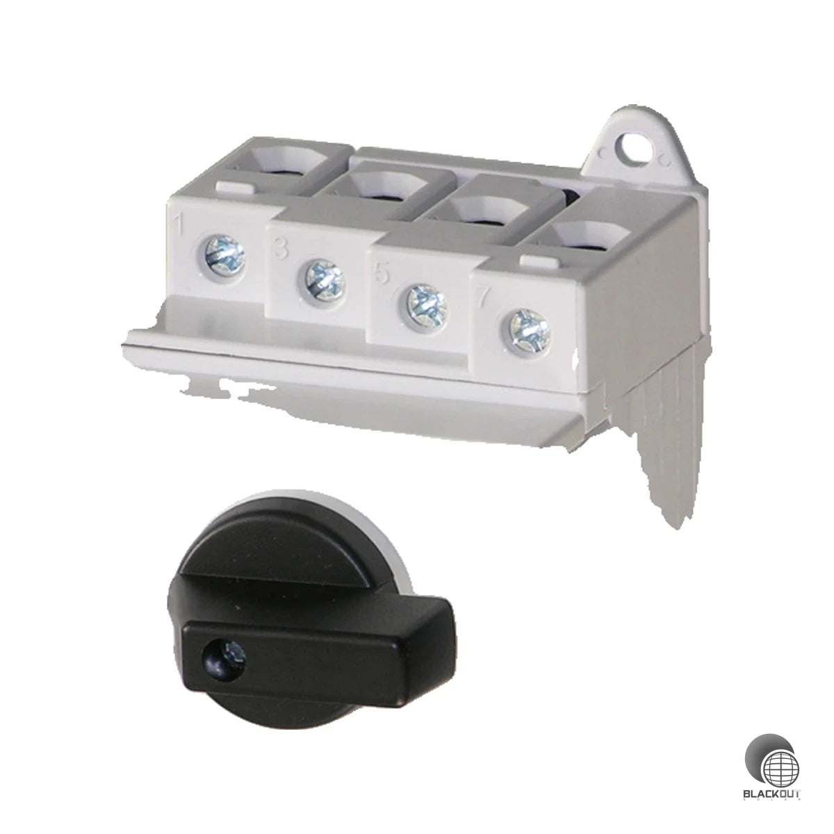 4-poliger DC-Lasttrennschalter für den Reiheneinbau, geeignet als Haupt-, Wartungs- und Sicherheitsschalter in Photovoltaikanlagen bis 1000 V DC.