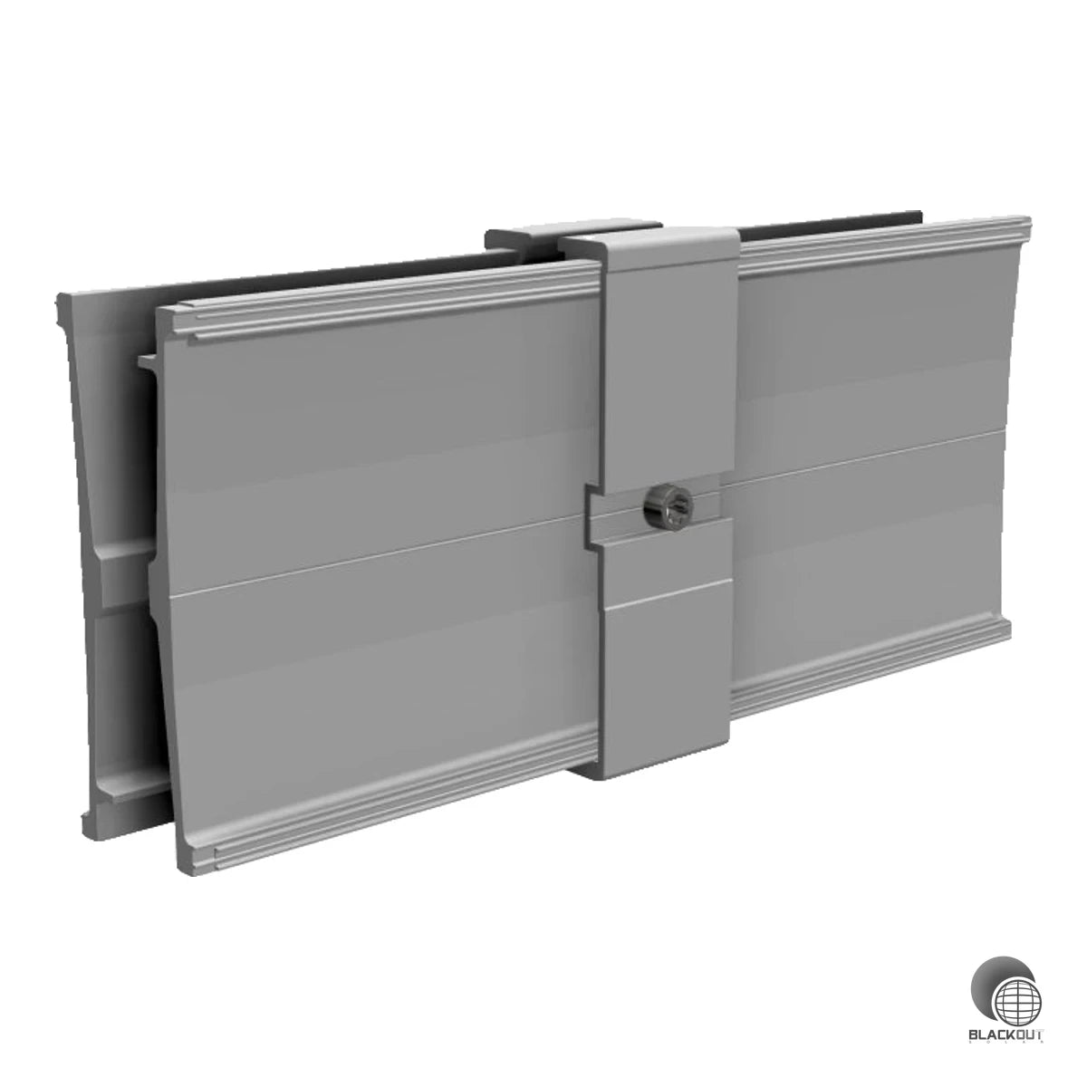 Vormontierter Innenverbinder RAIL 2.0 für die Längsverbindung von SL Rack RAIL 120 Modultragprofilen – optisch unauffällig, schnell montiert und statisch belastbar.