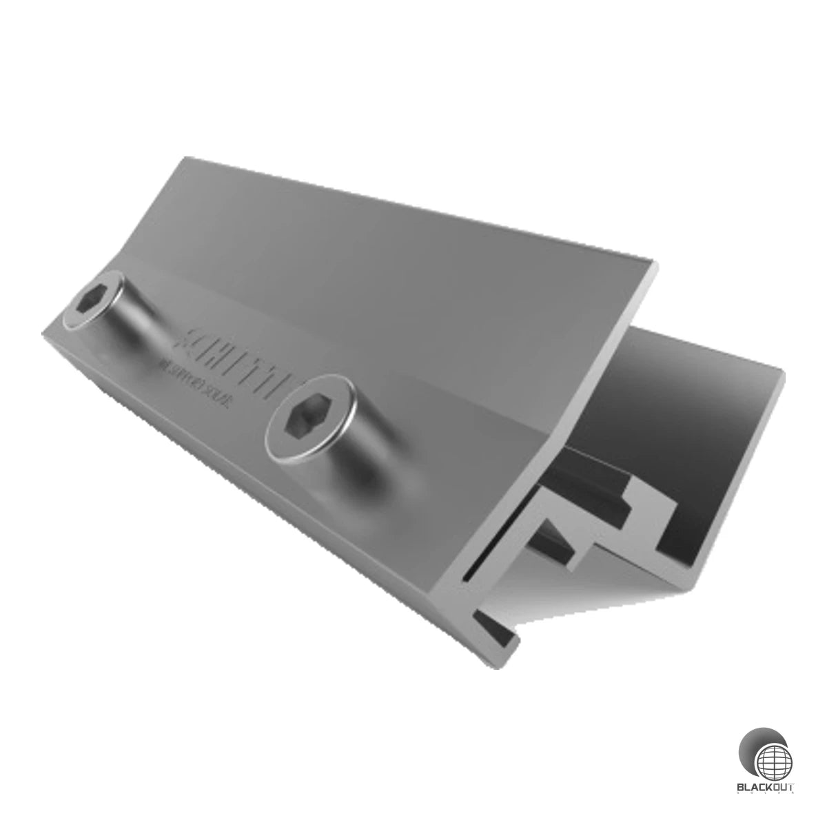 Vormontierter Aluminium-Profilverbinder für die sichere Verbindung von Modultragprofilen. Inklusive Befestigungsmaterial – sofort einsatzbereit.