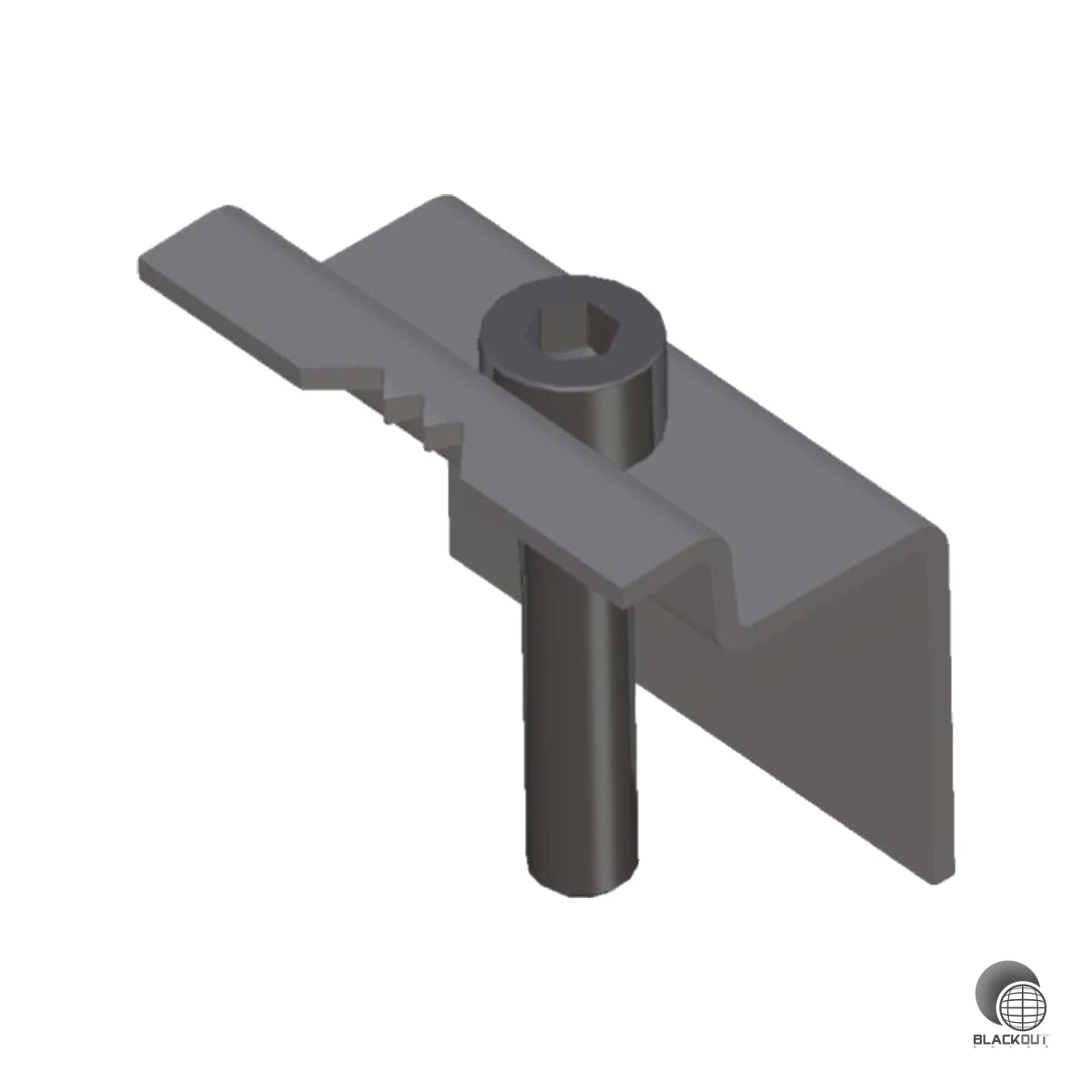Robuste Edelstahl-Endklemme für die Fixierung von PV-Modulen an Reihenenden im iFIX Flachdach-Montagesystem — passend für Modulrahmenhöhe 35 mm.
