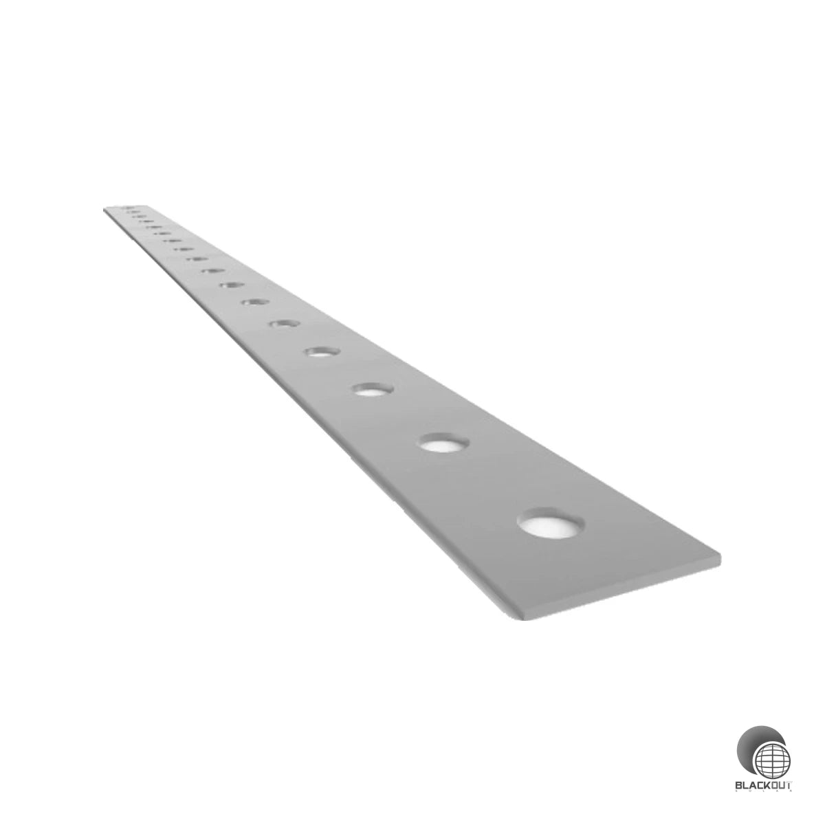 Flexibles Aluminium-Montagelochband von Schletter für die blitzstromfähige Erdung und Befestigung in PV-Anlagen — als 50-Meter-Rolle für maximale Flexibilität auf der Baustelle.
