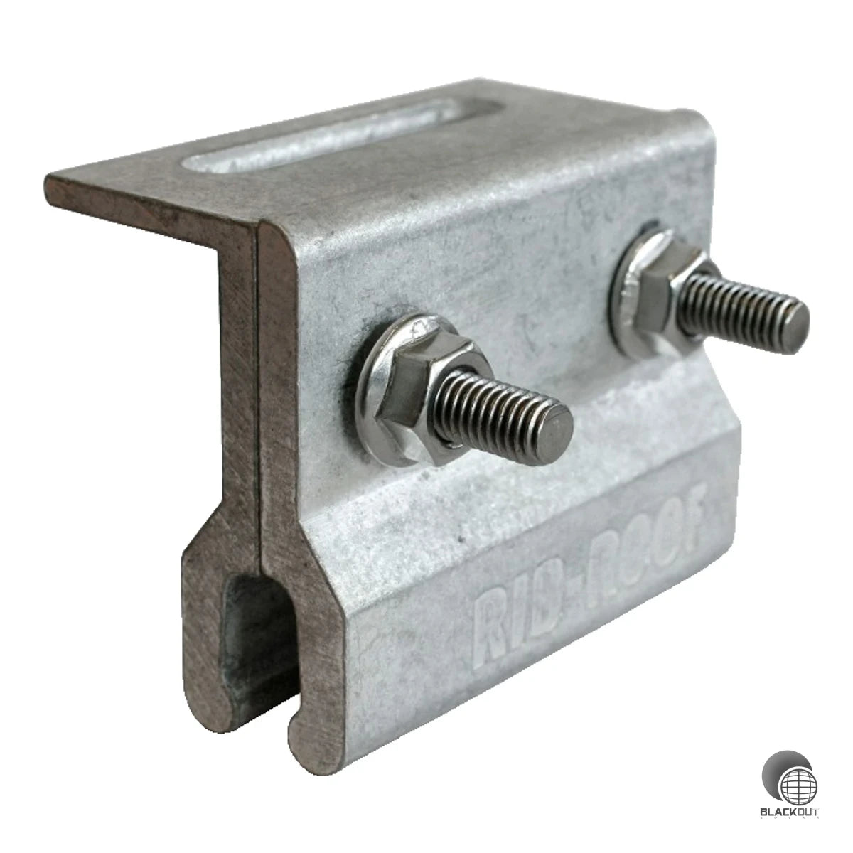 Durchdringungsfreie Klemmbefestigung für K2 SolidRail auf Zambelli RIB-ROOF 465 Stehfalz-Metalldächern. Gefertigt aus Aluminium EN AW-6063 T66 mit 12 mm Öffnungsweite.