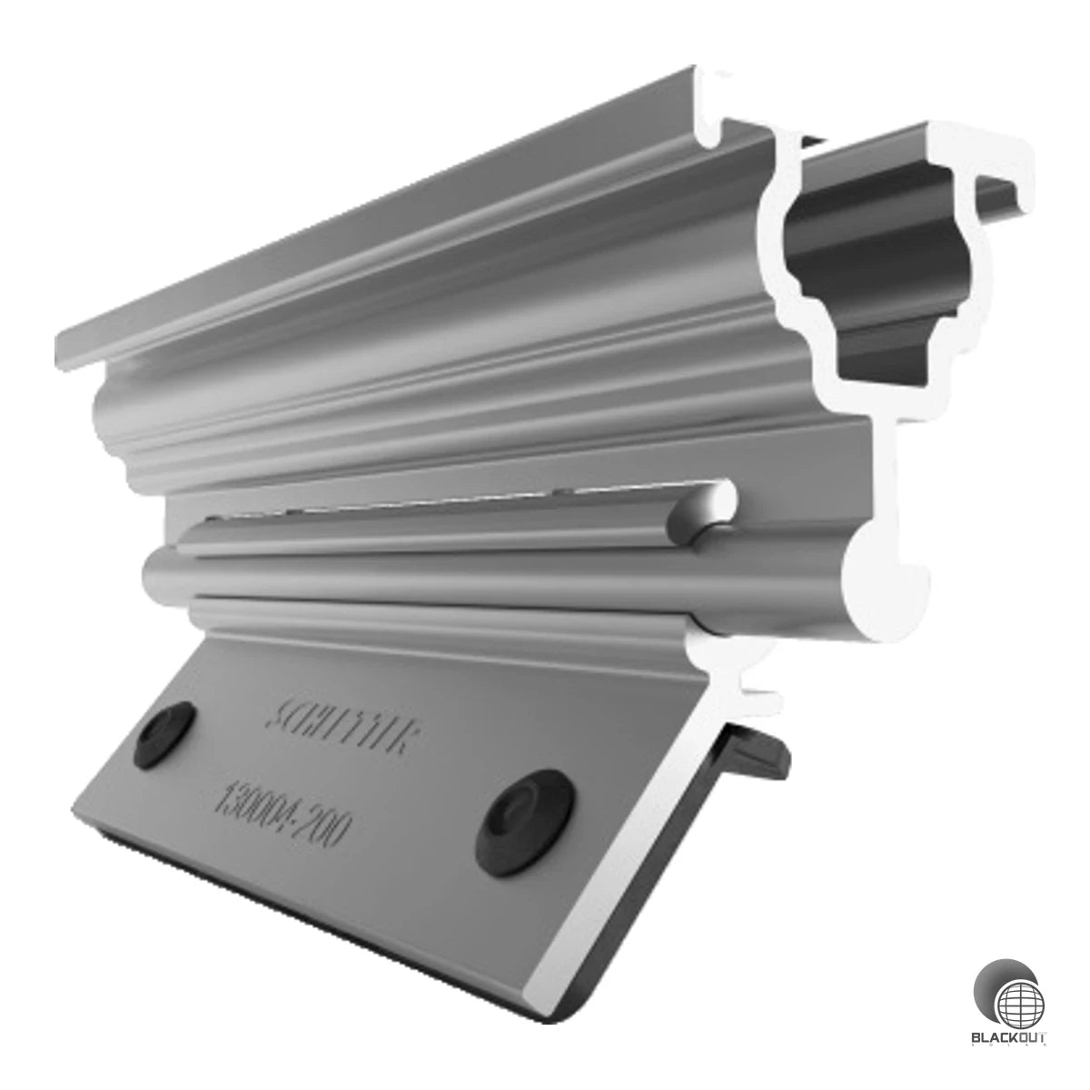 Kostenoptimierte Trapezblechbefestigung aus Aluminium für Stahl- und Alublech ab 0,5 mm Dicke. Modulklemmen entsprechend der Rahmenhöhe sind zusätzlich erforderlich.