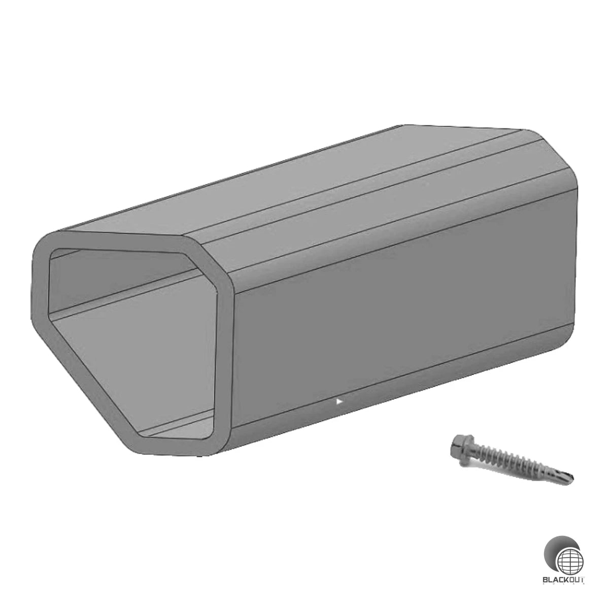 Schienenverbinder-Set aus Aluminium EN AW-6063 T66 zur sicheren Verbindung zweier K2 SingleRail 63 Montageschienen. Komplett mit zwei selbstbohrenden Edelstahl-Schrauben (A2) geliefert — kein zusätzliches Befestigungsmaterial nötig.