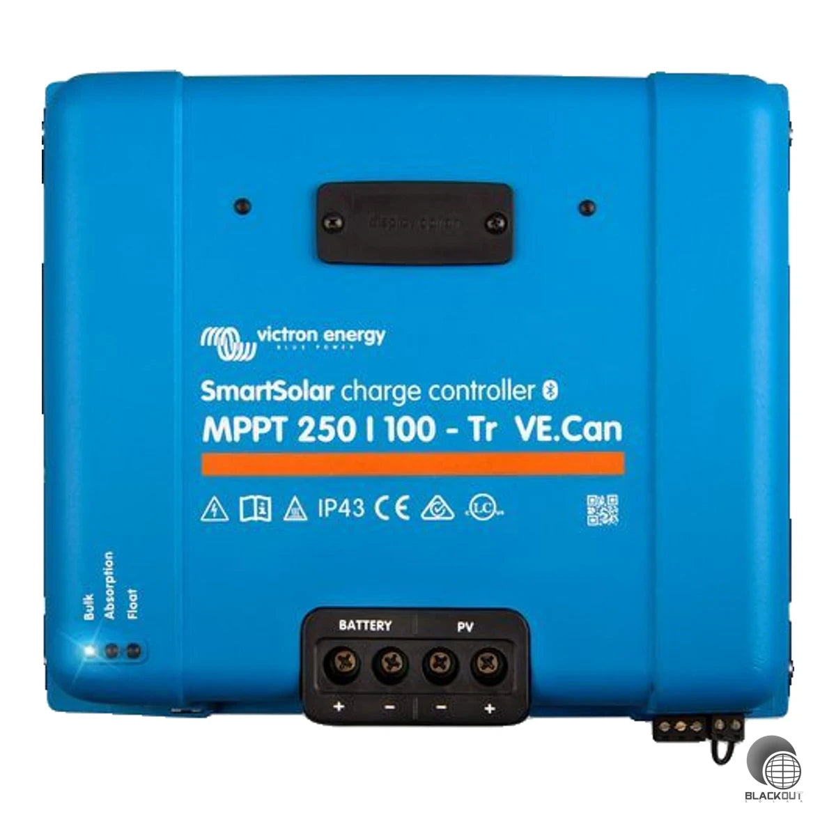 Professioneller MPPT-Solarladeregler mit 250 V PV-Eingangsspannung, 100 A Ladestrom und VE.Can-Schnittstelle — ideal für leistungsstarke Off-Grid- und Inselanlagen.
