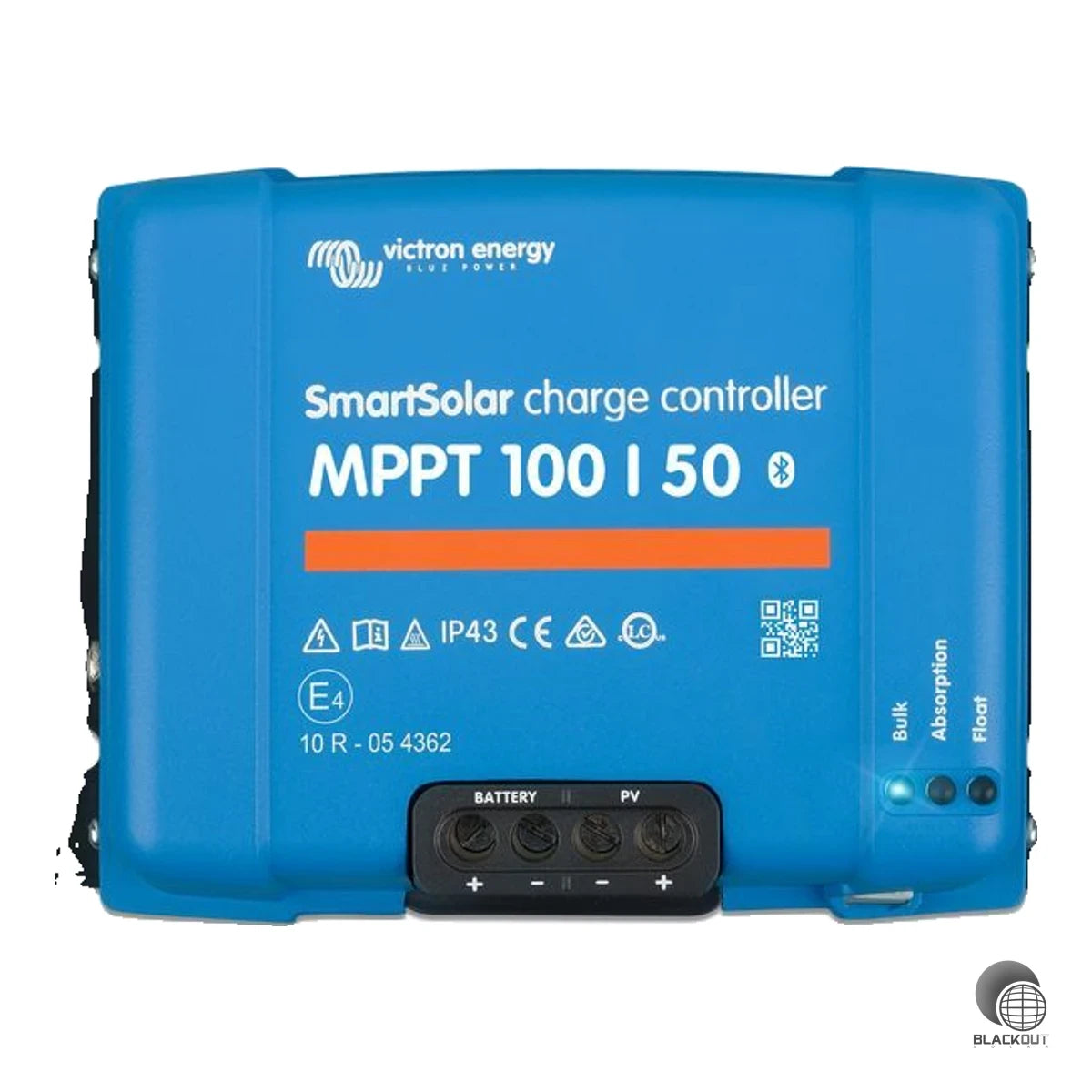 MPPT-Solarladeregler mit 50 A Ladestrom für 12/24-V-Systeme, bis zu 100 V PV-Leerspannung und 98 % Wirkungsgrad. Integriertes Bluetooth und VE.Direct für flexible Überwachung und Konfiguration.
