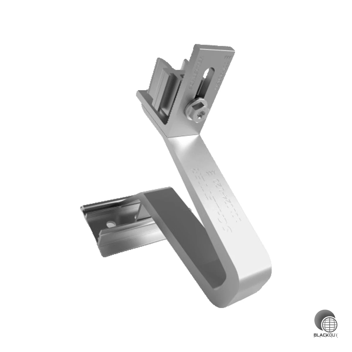 Universeller Aluminium-Dachhaken für Ziegeldächer — flexibel einsetzbar, schnell montiert und kompatibel mit mehreren Schletter-Montagesystemen.
