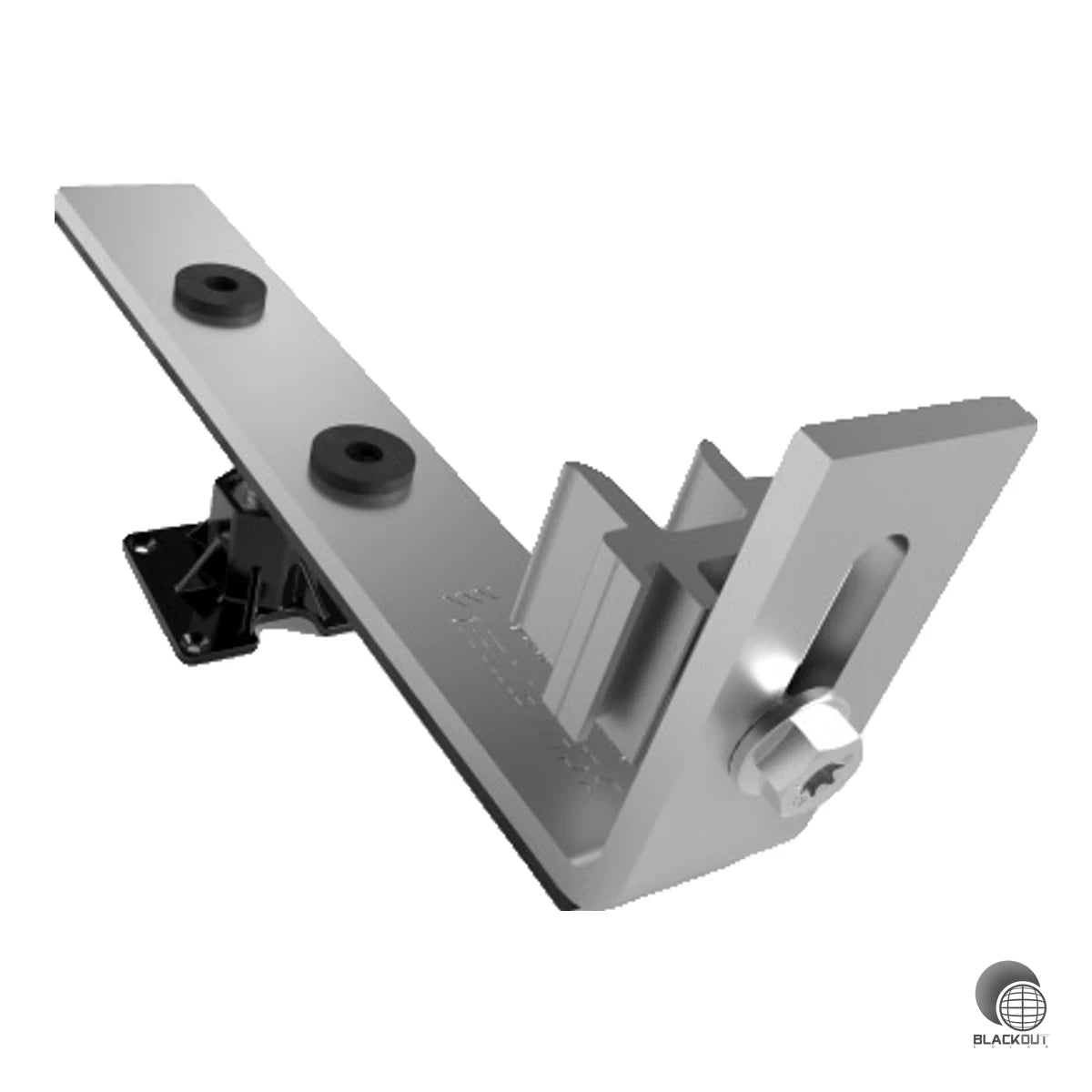 Robuster Edelstahl-Dachhaken für die Befestigung von PV-Anlagen auf Biberschwanzdächern. Verstellbarer Neigungswinkel von 10° bis 55°, kompatibel mit Schletter Rapid und ProLine Montagesystemen.