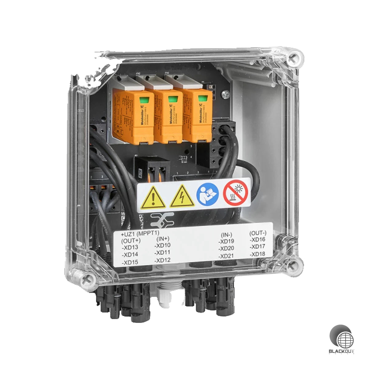 Professionelle DC-Generatoranschlussbox für PV-Anlagen mit einem MPP-Tracker — schützt den Wechselrichter zuverlässig gegen Überspannungen gemäß Typ I und II.