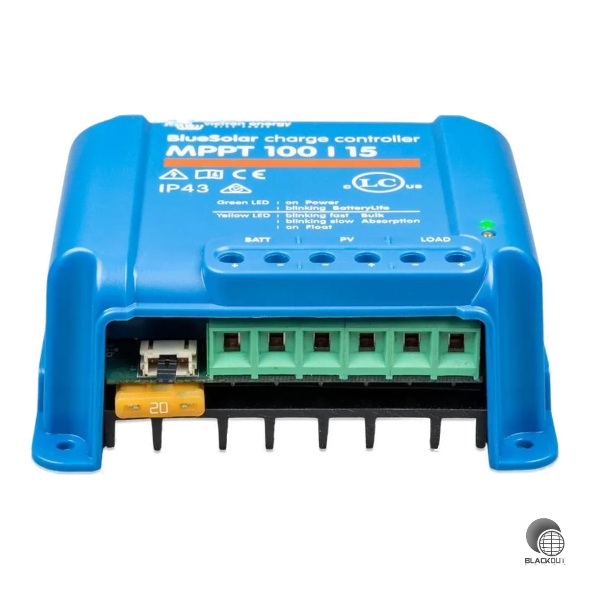 MPPT-Solarladeregler mit ultraschnellem Maximum Power Point Tracking für 12/24V-Systeme. Bis zu 30 % mehr Energieertrag gegenüber PWM-Reglern bei max. 100 V PV-Leerspannung und 15 A Ladestrom.