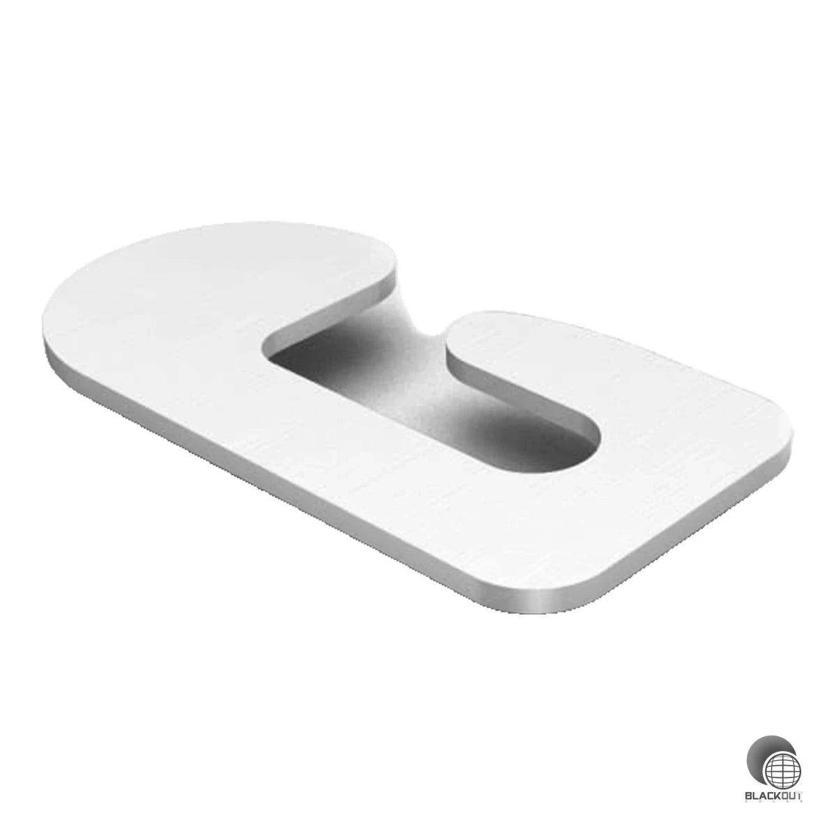 Aluminium-Distanzscheibe in G-Form zum präzisen Höhenausgleich bei der Montage von K2 SolidRail-Schienen auf Dachhaken. 2 mm Materialstärke für millimetergenaue Anpassung.