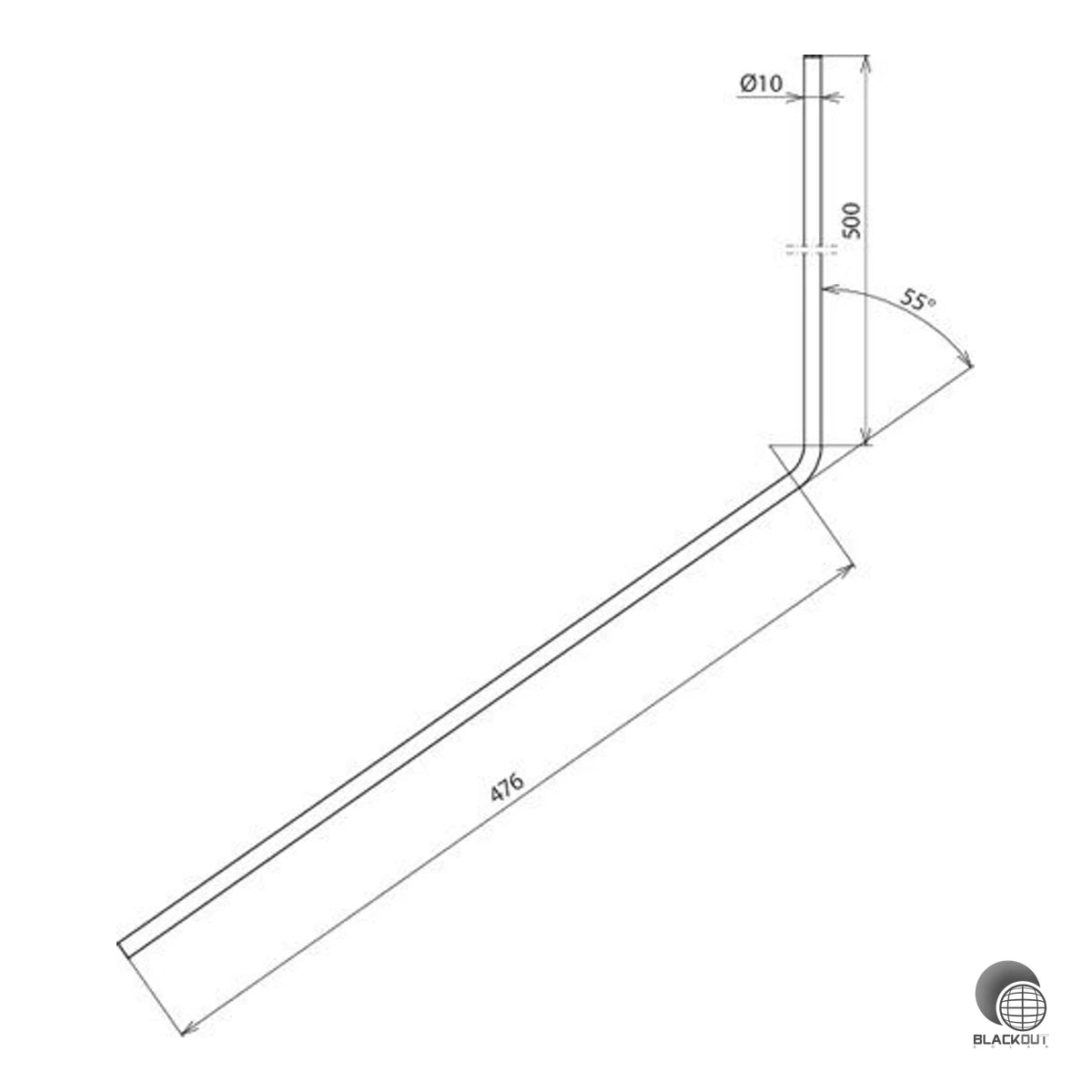 Dehn Fangspitze FSP 10 1000mm 55° Aluminium gewinkelt