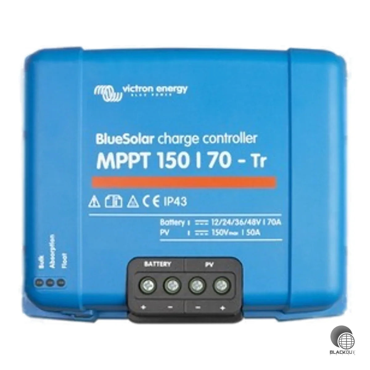 MPPT-Solarladeregler für 12/24/48V-Inselsysteme mit bis zu 70 A Ladestrom und 150 V maximaler PV-Spannung. Integrierter Tiefentladeschutz und VE.direct-Schnittstelle für flexible Systemüberwachung.