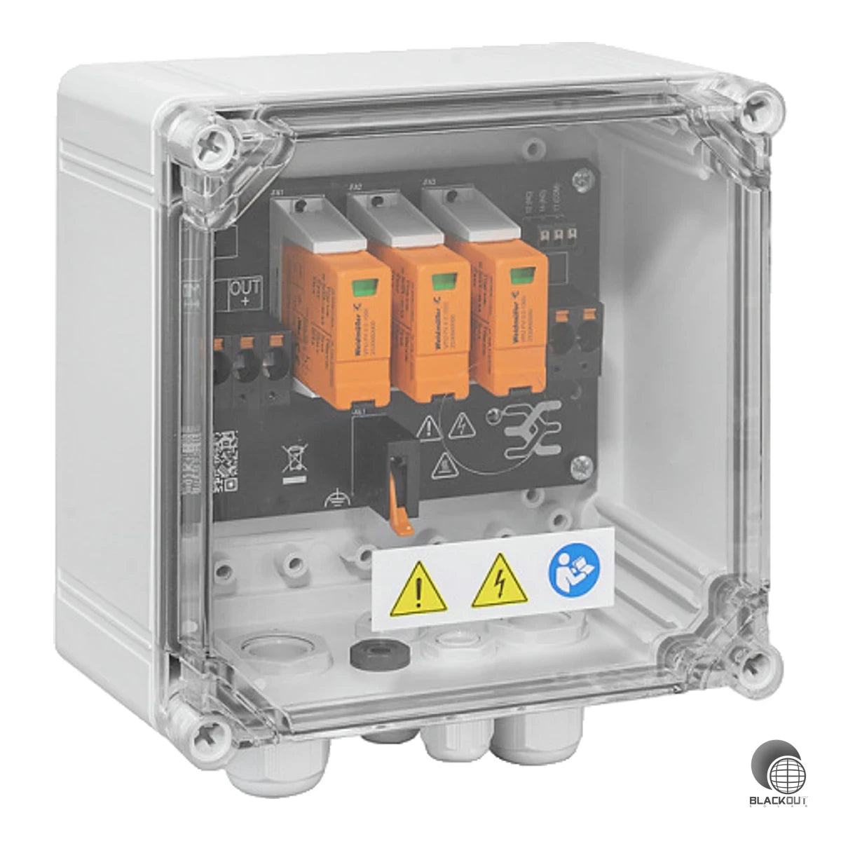 Kompakter Generatoranschlusskasten für Photovoltaikanlagen mit kombiniertem Überspannungsschutz Typ I+II bis 1100 V DC und 2 Strangeingängen für 1 MPP-Tracker – zuverlässiger Schutz für die DC-Seite Ihrer PV-Anlage.