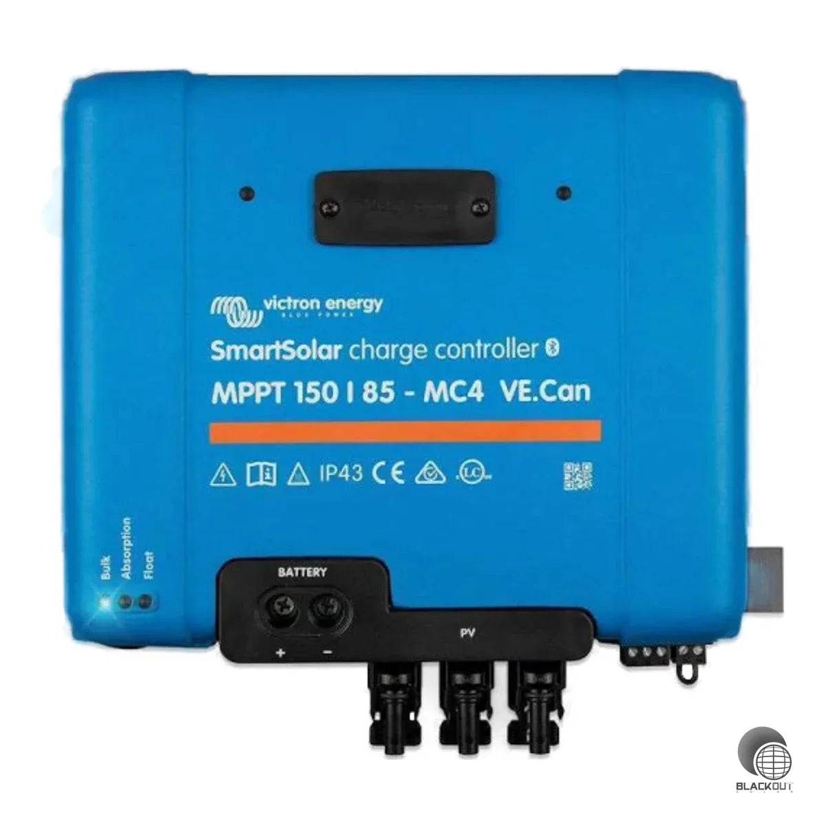 MPPT-Solarladeregler von Victron Energy mit 150V max. PV-Spannung und 85A Ladestrom, ausgestattet mit MC4-Anschlüssen und VE.Can-Kommunikation für professionelle Inselanlagen.