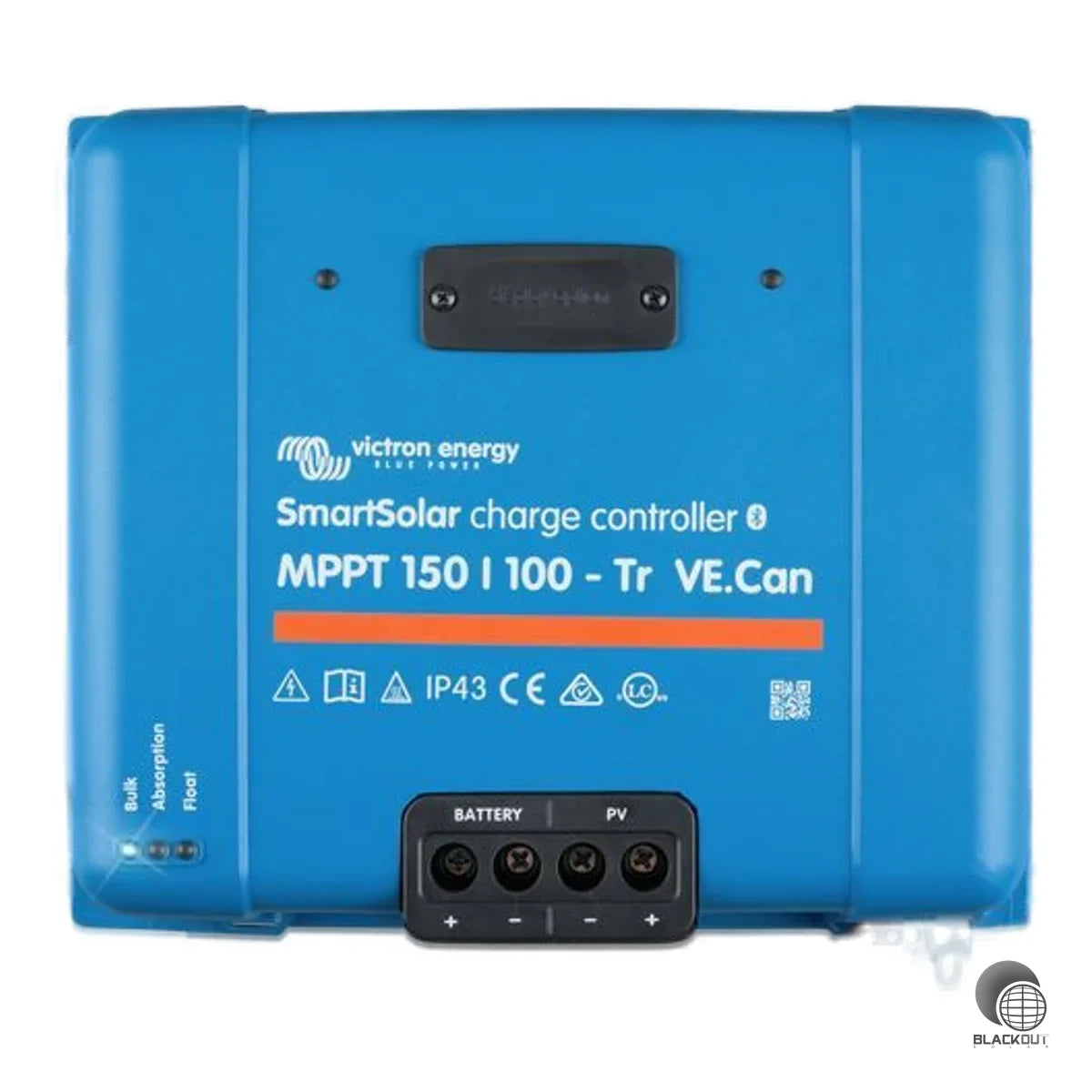 MPPT-Solarladeregler mit 100 A Nennladestrom für 12/24/36/48-V-Systeme. Ultraschnelles MPPT-Tracking mit bis zu 98 % Wirkungsgrad, VE.Can-, VE.Direct- und Bluetooth-Kommunikation.