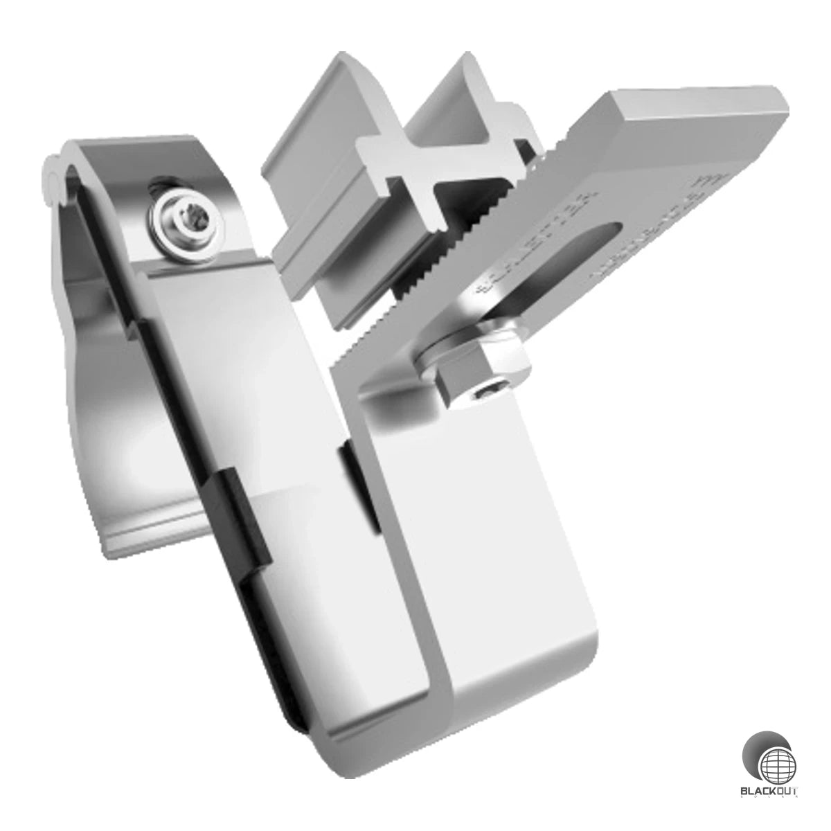 Aluminium-Dachhaken für PV-Anlagen auf Ziegeldächern — dachdurchdringungsfrei, mit drehbarem Multiadapter für die ProLine-Serie sowie das klassische Schletter Baukastensystem.