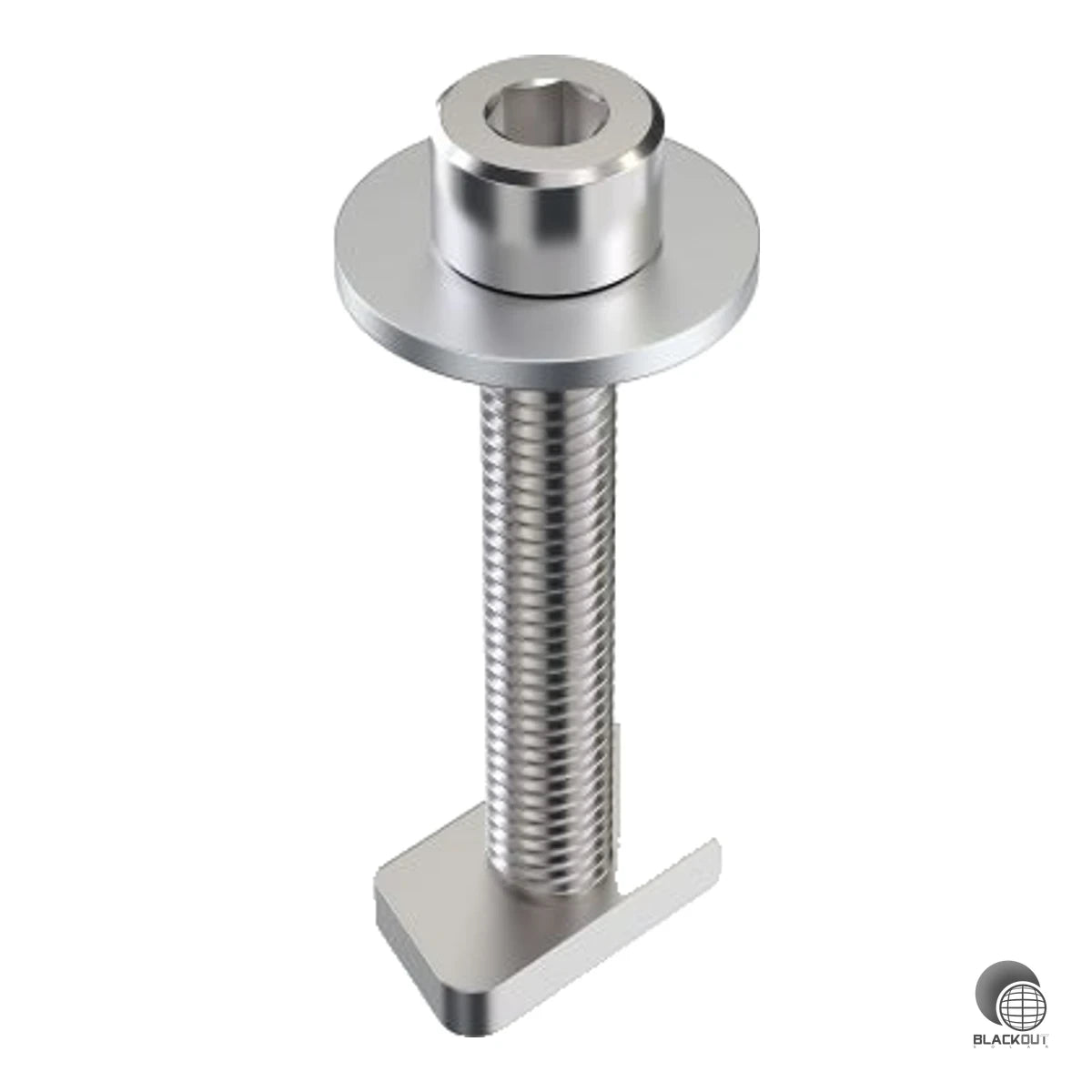 Vormontiertes Verschraubungsset aus Edelstahl A2-70 zur sicheren Befestigung von Aerocompact DAPA-Strong-Ankerschienen. Bestehend aus Innensechskantschraube M8x75, Unterlegscheibe M8x24 und Gewindeplatte 28-15 M8 — vier Sets pro Ankerschiene erforderlich.