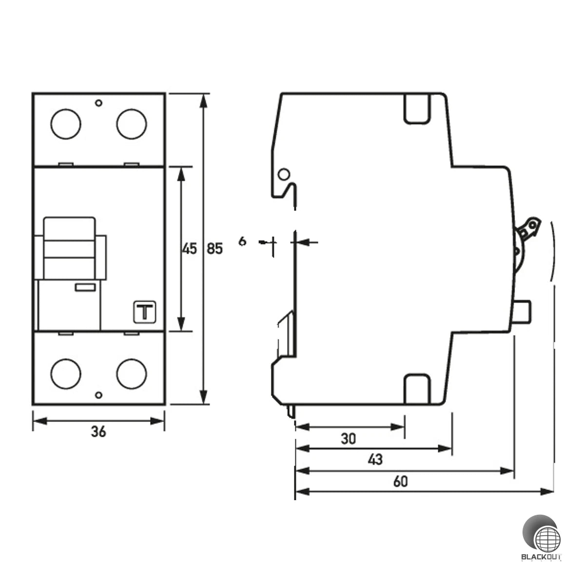 Doepke FI-Schutzschalter Typ B+ 2P 25A 0,3A PV
