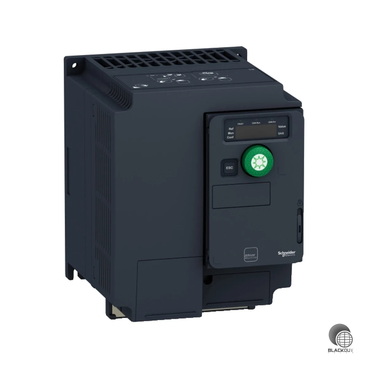 Der Altivar Solar ATV320 ist ein speziell für Solarpumpenanwendungen entwickelter Frequenzumrichter mit 4 kW Motorleistung und dreiphasigem 400-V-Anschluss — robust, kompakt und einfach in Betrieb zu nehmen.