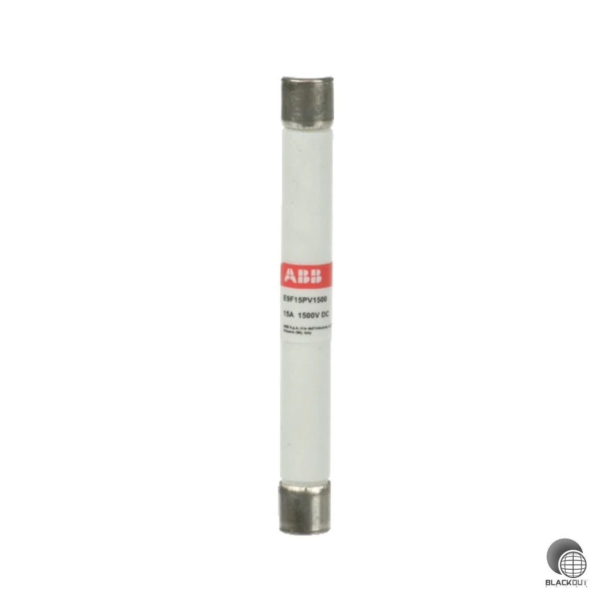 Speziell für den DC-Schutz in Photovoltaikanlagen entwickelte zylindrische Sicherung von ABB — zuverlässig bis 1500 V DC und 15 A Nennstrom.