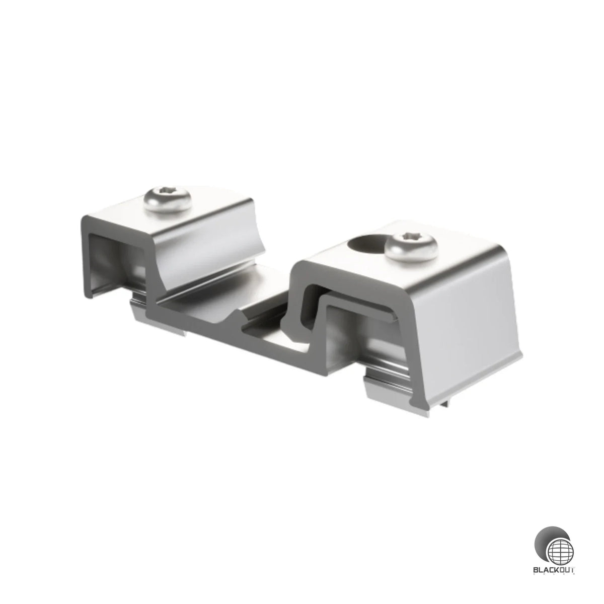 Aluminium-Kreuzklemme für das PREFA PREVARIO Solarmontagesystem — präzise Verbindung von Montageschienen für eine sichere und langlebige PV-Anlage auf dem Dach.