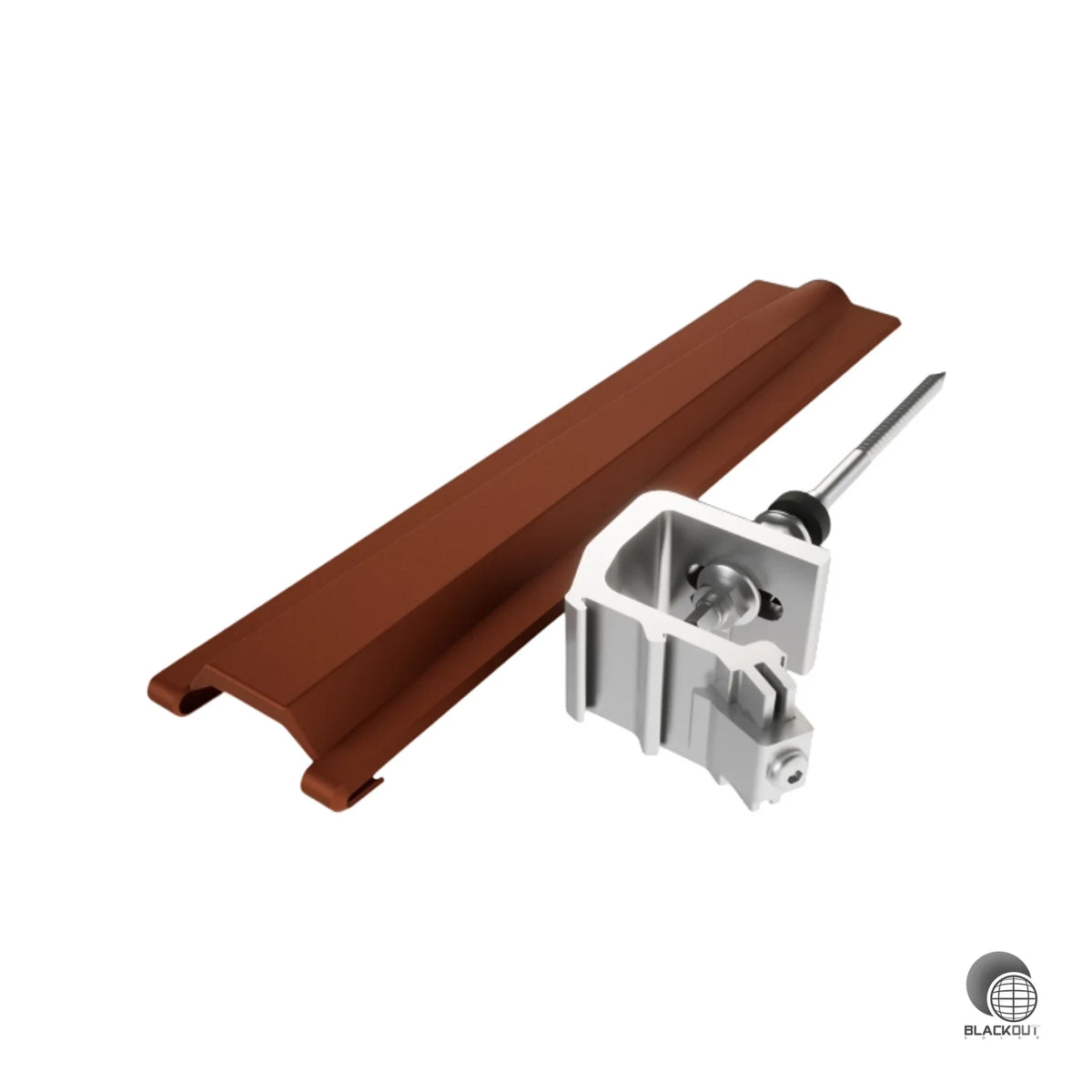 Aluminium-Solarhalter für die Befestigung von PV-Montagesystemen auf Dachplattenwellen am Schrägdach. Geliefert in der Verpackungseinheit mit 10 Stück in der Farbe P.10 braun.