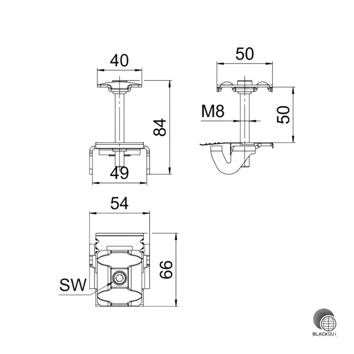 OBO Bettermann Zwischenklemme Freiflächensystem Edelstahl 40–50 mm