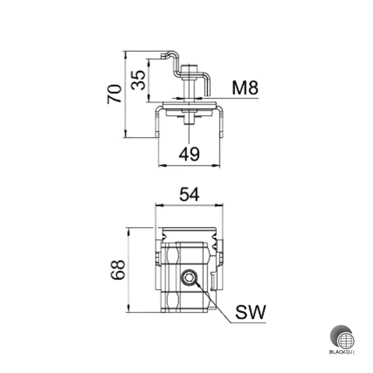 OBO Bettermann Endklemme Freiflächensystem 54×70 mm Edelstahl