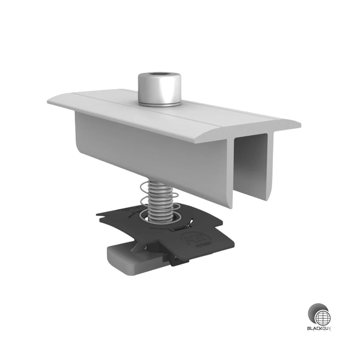Umlackierte Modulmittelklemmen für schwarze Optik und sicheres Fixieren von Solarmodulen mit Rahmenhöhen von 34–38 mm. Nicht kompatibel mit dem K2 Dome 6 System.