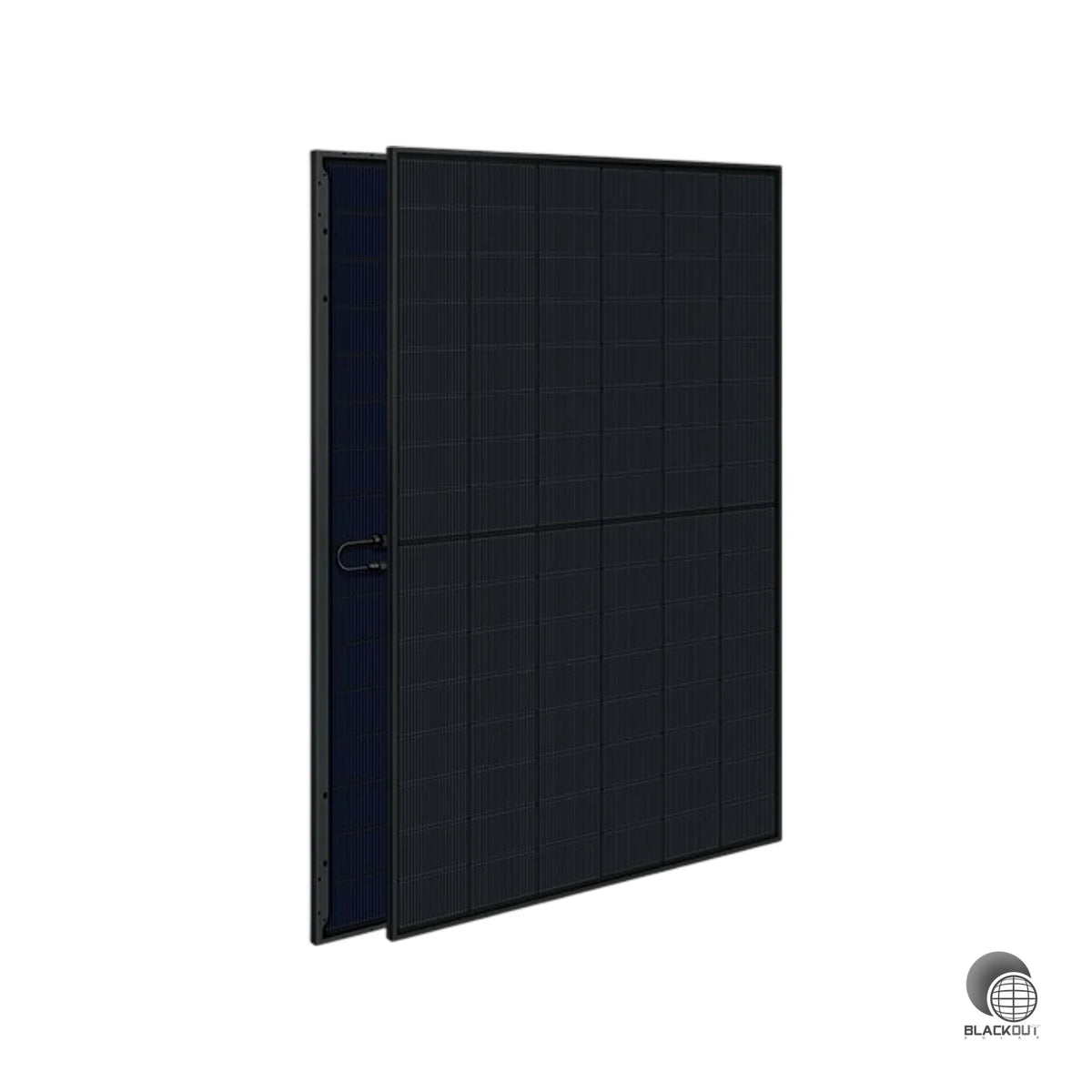 Bifaziales Glas-Glas-Solarmodul mit 460 Wp Nennleistung und 23,0 % Wirkungsgrad. n-Typ TOPCon-Zellen mit Zero-Busbar-Technologie im All-Black-Design für anspruchsvolle Dach- und Fassadeninstallationen.