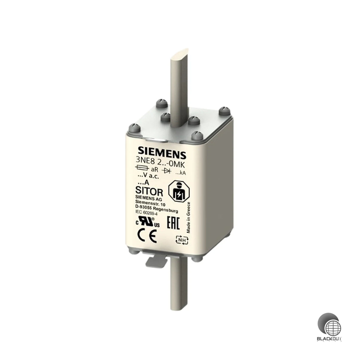 Superflinker NH1-Sicherungseinsatz der SENTRON-Reihe für den zuverlässigen Schutz von Leistungshalbleitern in anspruchsvollen Wechsel- und Gleichstromkreisen bis 690 V AC / 440 V DC.
