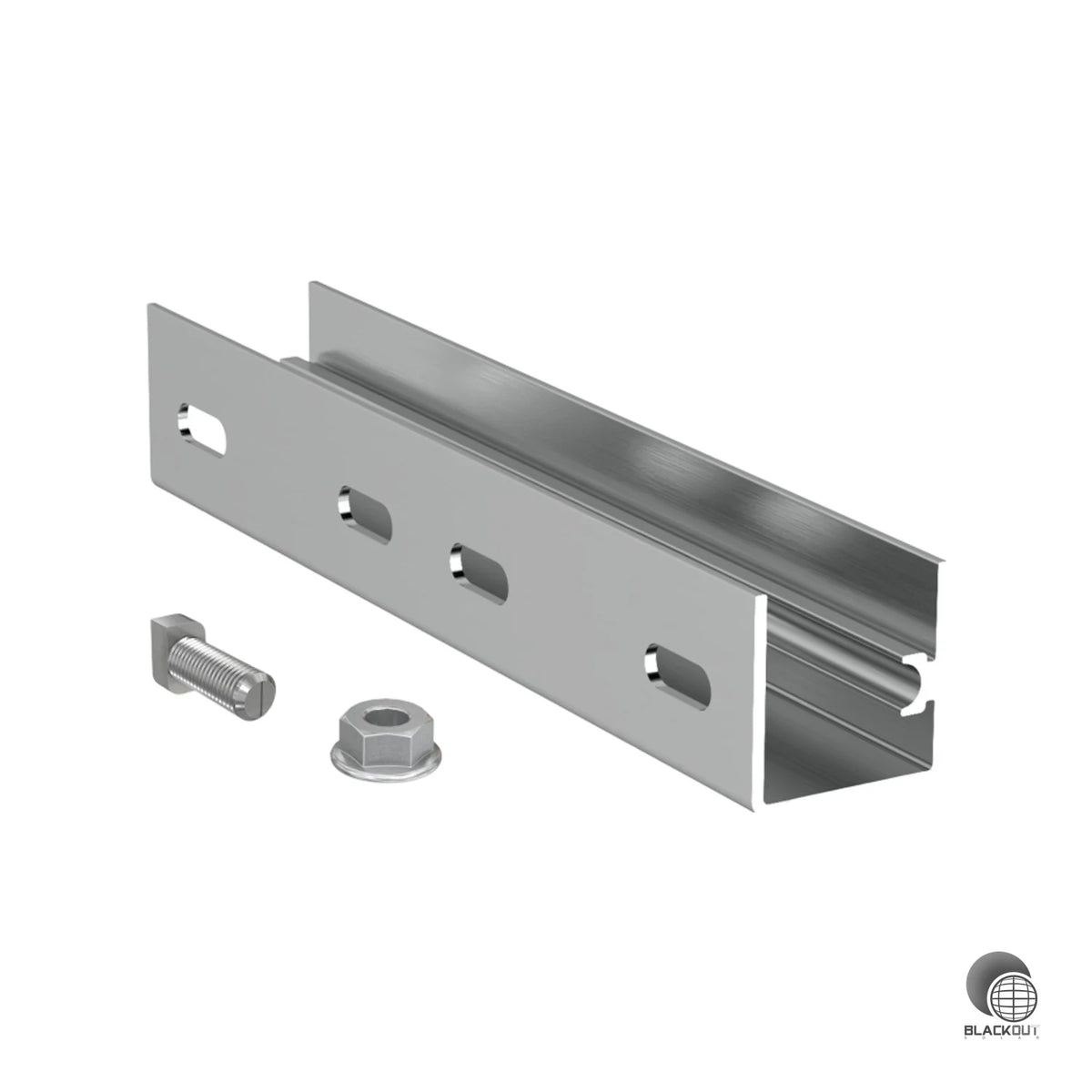 Aluminium-Verbinder zum Koppeln zweier SolarFish H44 Montageschienen. Schwalbenschwanzverbindung und Führungsrille ermöglichen schnelle, formschlüssige Positionierung.