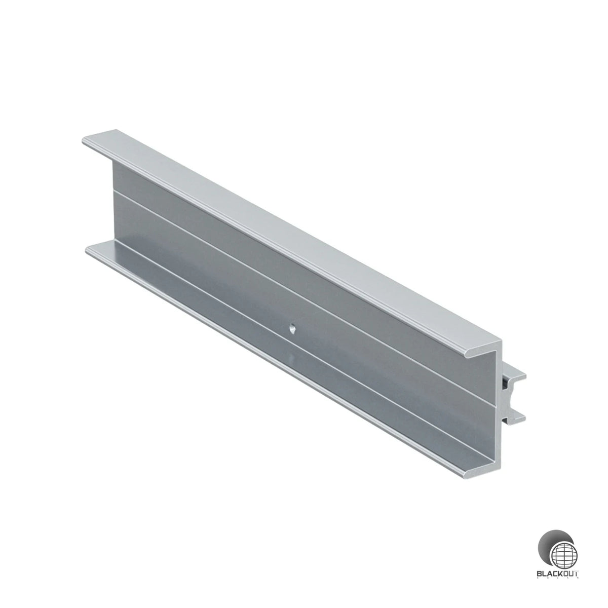 Aluminium-Profilverbinder zur stabilen Verbindung von zwei Solar-Montageprofilen. Der mittige Entlastungszapfen ermöglicht eine schnelle, eindeutige Positionierung im Profil.