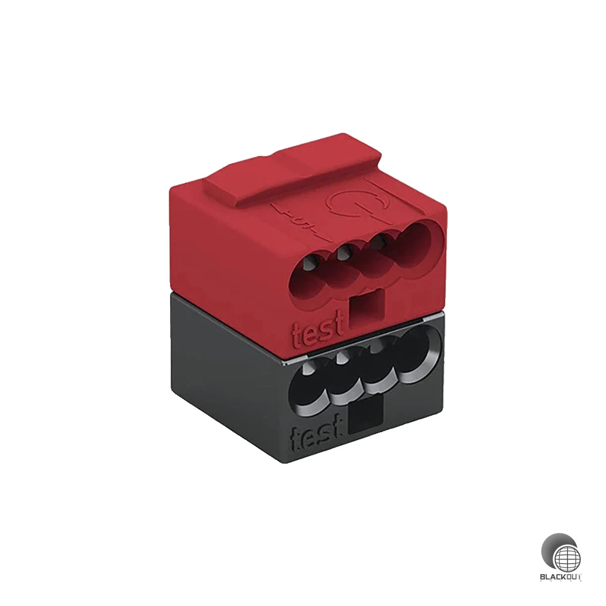WAGO 4-Leiter-Buchsenklemme, PUSH WIRE®, Ø 0,8mm, dunkelgrau/rot 1