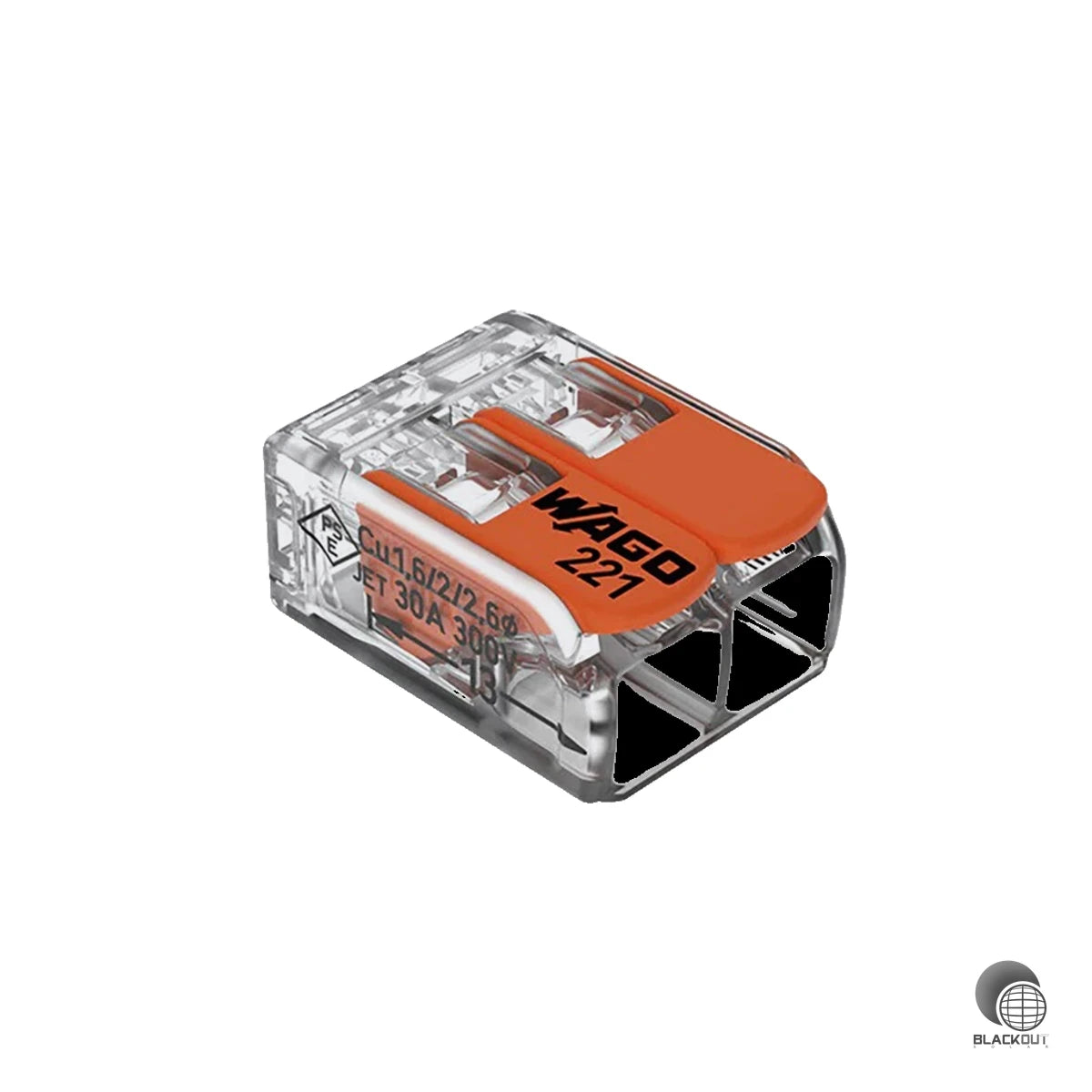 WAGO 2-Leiter-Verbindungsklemme Verbindungsklemme mit Hebeln, für alle Leiterarten, max. 4mm², transparent 1