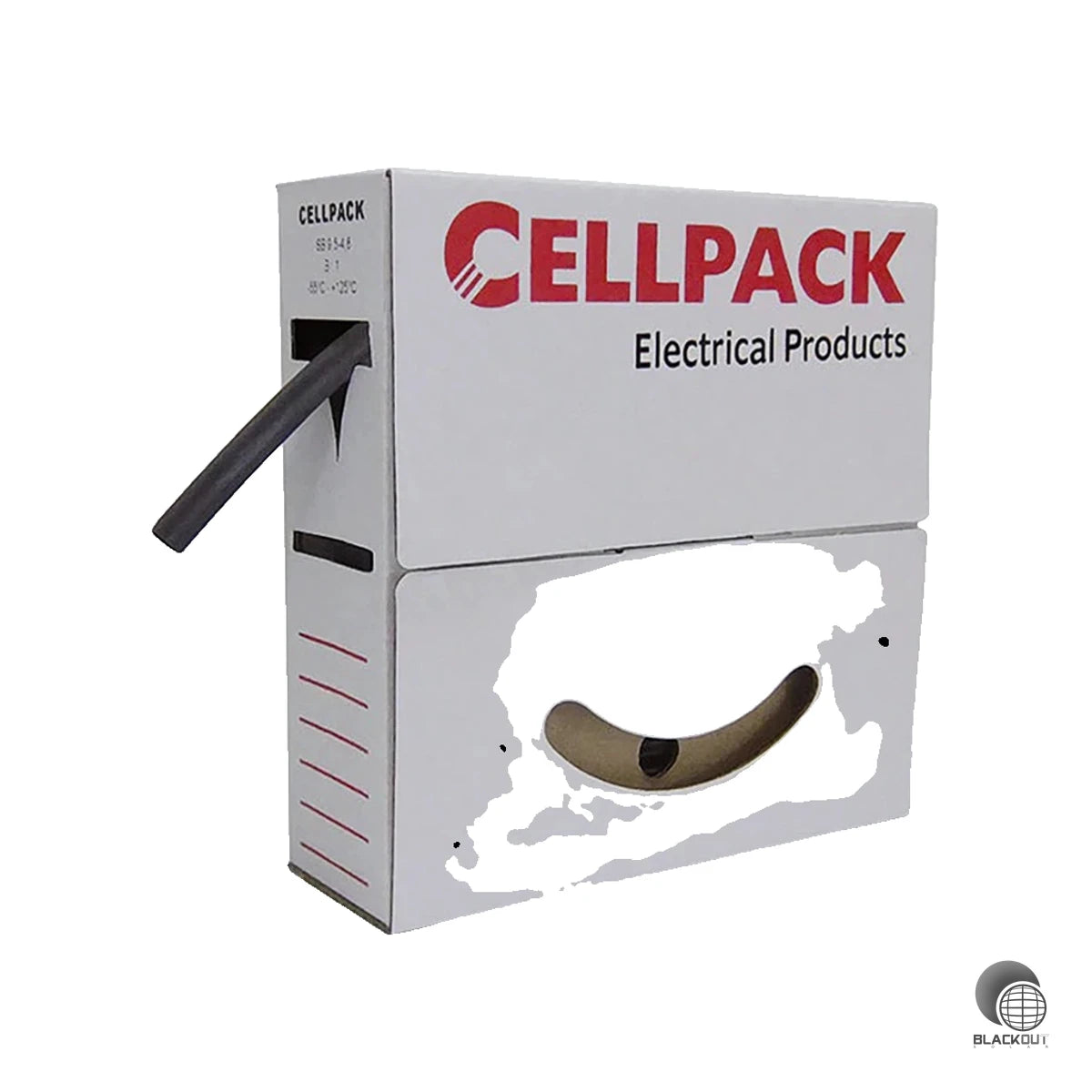 Cellpack Schrumpfschlauch schwarz 12,7-6,4mm 8 Meter Abrollbox schwarz o. rot 1