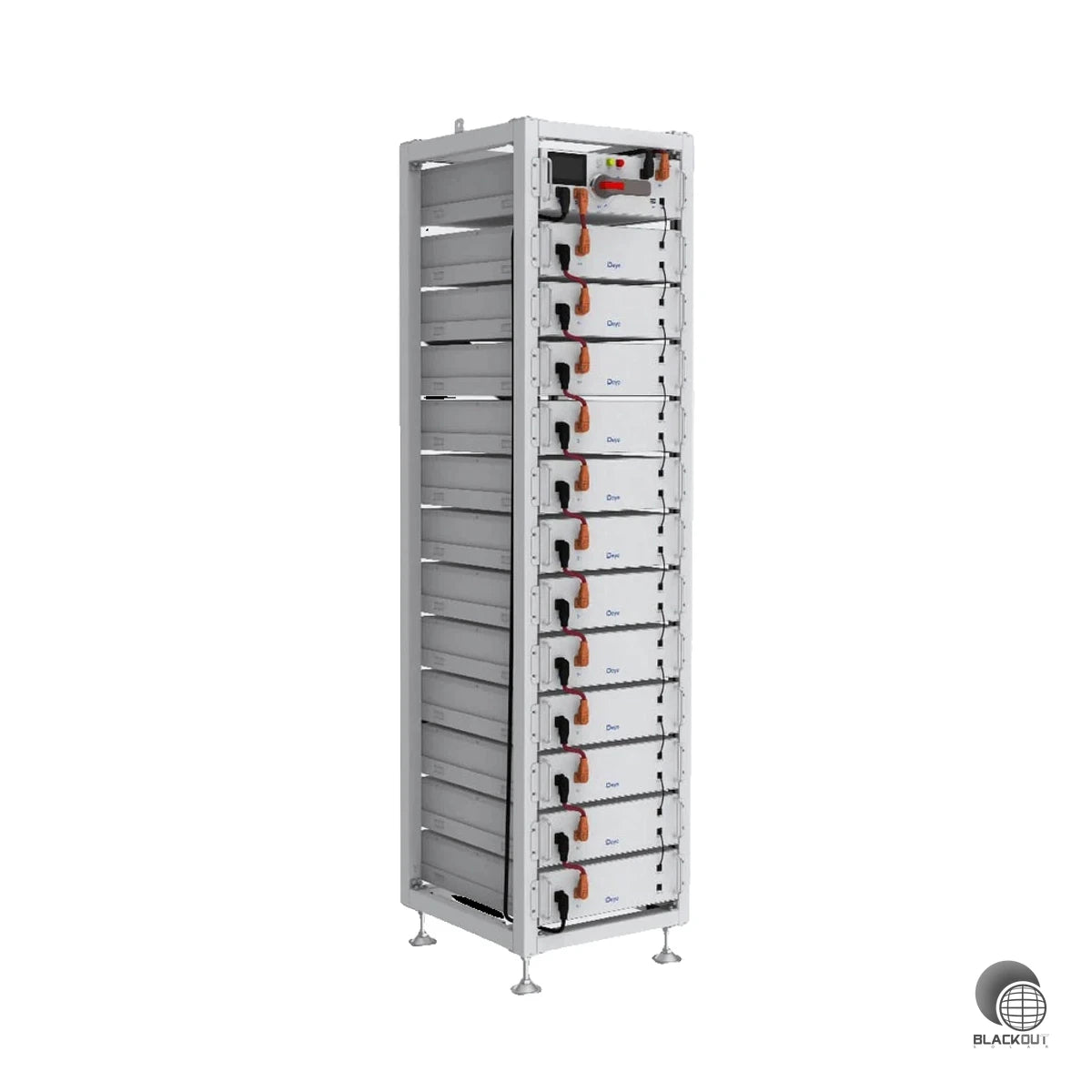 Deye Rack, Regal für 12 Hochvolt Batterien BOS-PRO 5.1 3U-H-rack 2