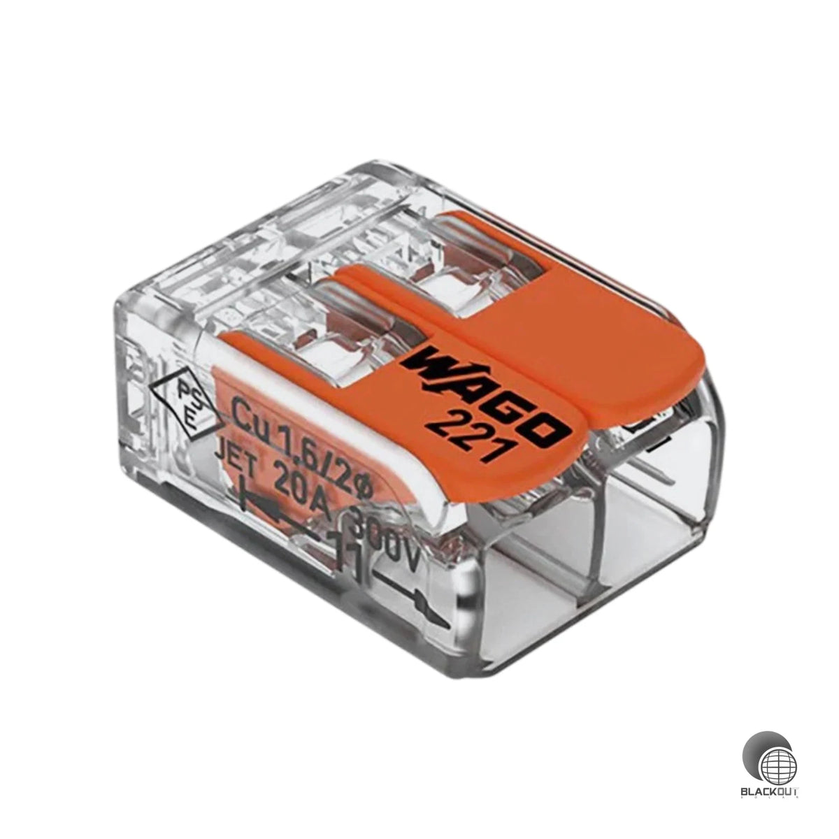 WAGO 2-Leiter Verbindungsklemme mit Hebeln, für alle Leiterarten, max. 4mm², transparent (B2B) 1