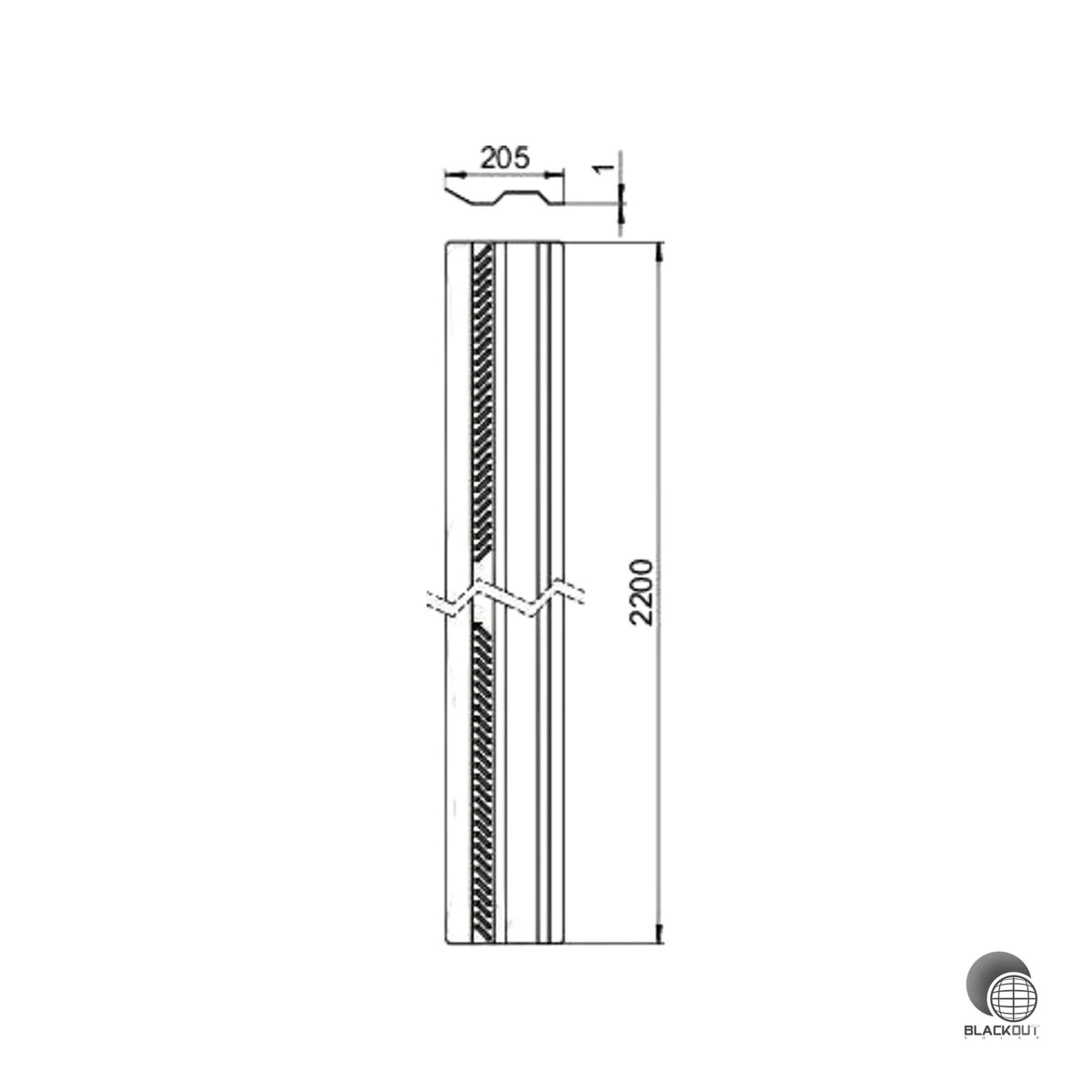 OBO Bettermann Windschutzblech Flachdach 2200×205,5 mm verzinkt