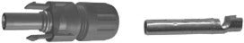 Original MC4 Kupplungsbuchse von Stäubli für Solarkabel mit 4–10 mm² Querschnitt — zugelassen für DC 1000 V (IEC) und DC 1500 V (UL), im praktischen 100-Stück-Pack.